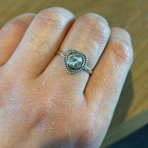 Blue Topaz Sterling Silver Heart Ring size 9
